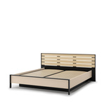 ENNA EN-02(180) - Łóżko 180 cm ze Stelażem i Oświetleniem LED Beżowy Czarny