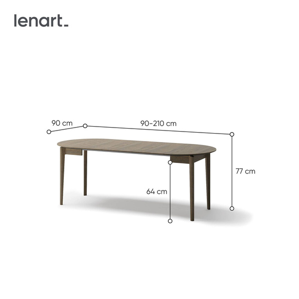 PLOT PT-05 - Stół Rozkładany 90-210 cm Dąb Ciemny