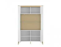 Lazio LAZV02 - Witryna 2-drzwiowa Biały Alpejski/Biały Połysk/Złoty