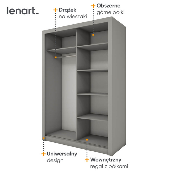 IDEA ID-17 - Szafa Przesuwna 2-drzwiowa Szara