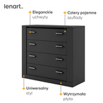 IDEA ID-10 - Komoda 4S Czarna