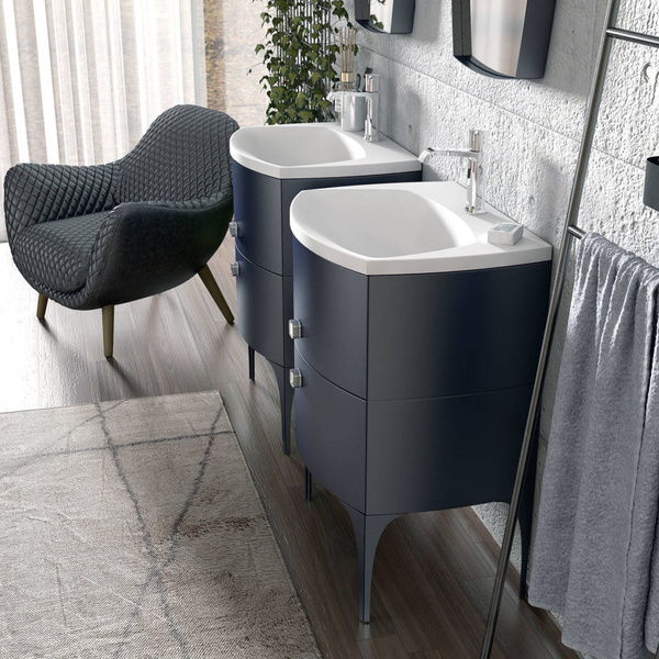 Oristo Szafka pod umywalkę 102 cm 2S LOUIS granatowa mat
