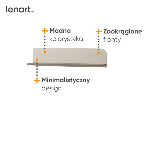 HARMONY HR-05 - Półka Wisząca Kaszmir/Truflowy