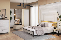 GRIS GS-01 - Szafa 4-drzwiowa Szara/Czarna