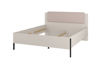 Jukon S - Łóżko 160 cm Kaszmir Czarne Metalowe Nogi