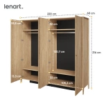 COZY CZ-01 - Szafa 4-drzwiowa z Lustrem Dąb Olejowany