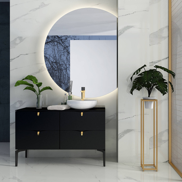 Oristo Szafka z umywalką 120 cm SIENA czarny mat