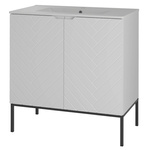 ASPEN-08 - Szafka z Umywalką 2D 80cm Biały Mat Zestaw-3 Czarny Stelaż