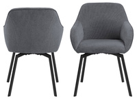 Actona Krzesło Do Jadalni z Podłokietnikiem Clara Antracyt