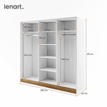 DENTRO DT-01 - Szafa Przesuwna 3-drzwiowa Biała/Dąb Stirling