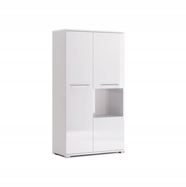 Family FM-112-WB - Regał 2-drzwiowy Biały Mat Biały Połysk