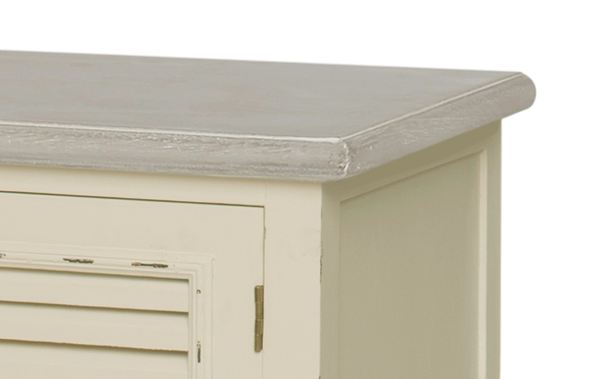 Pesaro 021 Stolik nocny 2S stylowy prowansalski kremowy drewno/mdf