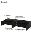 TREND TR-06 - Szafka RTV 4-drzwiowa Z Oświetleniem Czarna