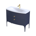 Oristo Szafka z umywalką w białym macie 102 cm 2S LOUIS granatowa mat