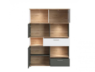 Twenty TWER01 - Regał 3D2S Dąb Honey Castello/Biały/Szary