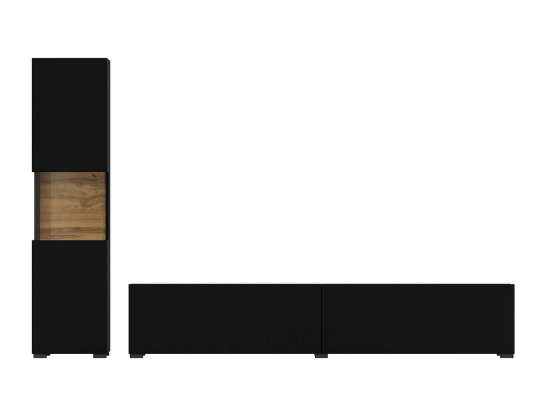 Ava Meblościanka 05+40 Czarny / Dąb Wotan