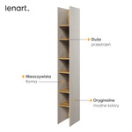 TEEN FLEX TF-03 - Regał Wąski 27 cm Silk Flou/Hikora Naturalna