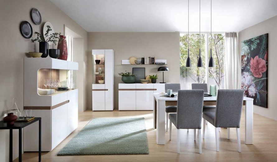 Linate TYP 95 - Szafka Nocna Wisząca Biała/Dąb Truflowy