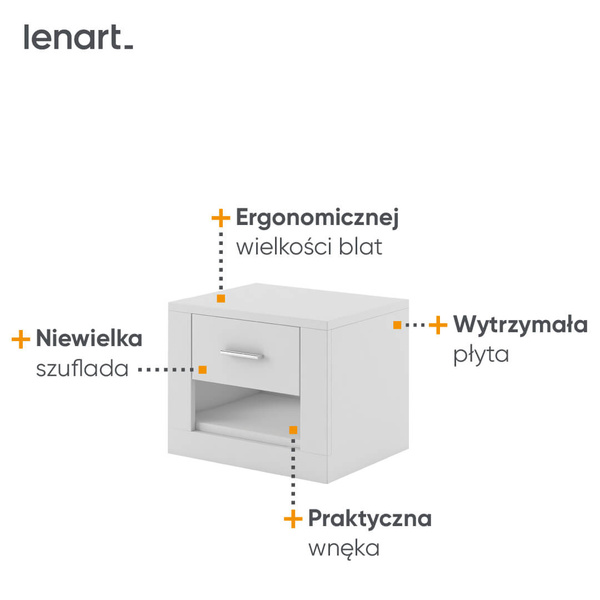 IDEA ID-07 - Stolik Nocny Biały