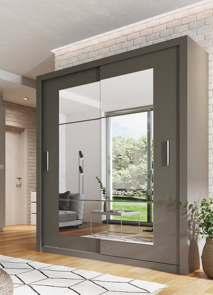 IDEA ID-02 - Szafa Przesuwna 2-drzwiowa Szara