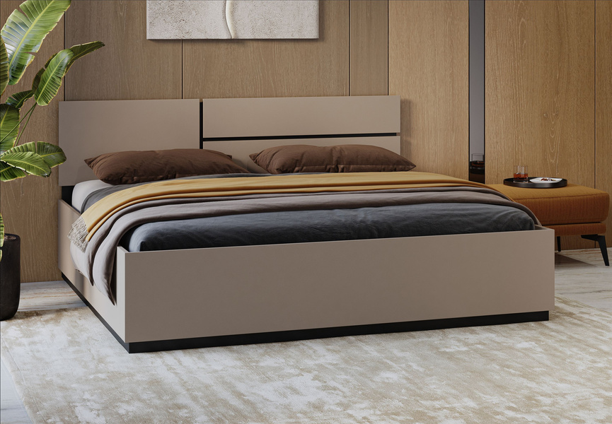 Cross S - Łóżko 180 cm Congo Czarny Onyks Mat