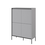 TREND TR-03 - Szafka 4-drzwiowa Z Oświetleniem Szara/Czarna