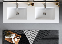 SONA-120 - Umywalka Meblowa Ceramiczna Dwukomorowa 120 cm Biały Połysk