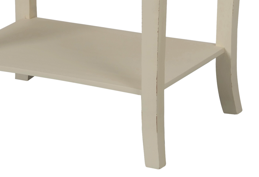 Rimini 019 Stolik 1S z półką prowansalska kremowa beżowy blat drewno/mdf