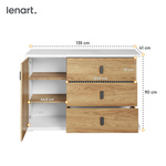 SIMI MS-05 - Komoda 1D3S Biała/Hikora Naturalna