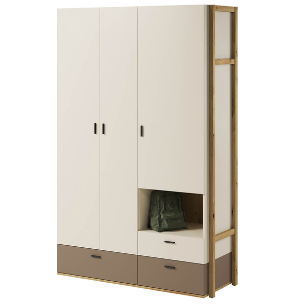 LENNY LY-01 - Szafa 3D3S Dąb Artisan/Beż/Truflowa