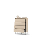 TREND TS-04 - Komoda 4S z Oświetleniem LED Beż Piaskowy Czarny Mat