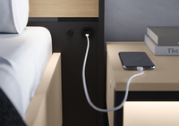 ENNA EN-02(160) - Łóżko 160 cm ze Stelażem i Oświetleniem LED Beżowy Czarny