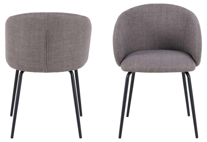 Actona Krzesło Do Jadalni z Podłokietnikiem Eleanor Jasny Szary-Brązowy