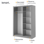 ARTI AR-04 - Szafa Przesuwna 2-drzwiowa 150 cm Szara