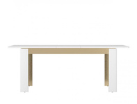 Lazio LAZT02 - Stół Jadalniany Rozkładany Biały Alpejski/Biały Połysk/Złoty