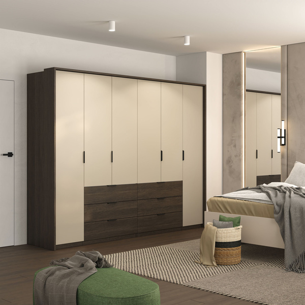 Mola - Szafa 6D6S Dąb Dunin Beż Jasny