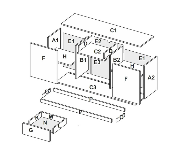 Luna LN-167-LV - Komoda Duża 2D3S Dąb Craft Lava Mat
