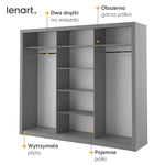 ARTI AR-02 - Szafa Przesuwna 3-drzwiowa Szara