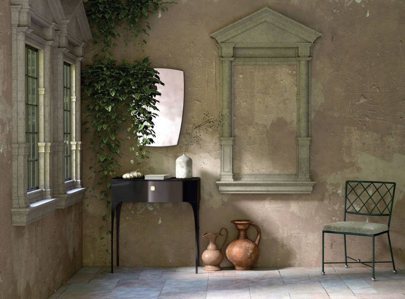 Oristo Szafka Z NÓŻKAMI z blatem w czarnym połysku 82 cm 1S LOUIS czarna połysk