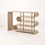 Stilig ST962 Konsola szaro-brązowa sinusoidalne półki