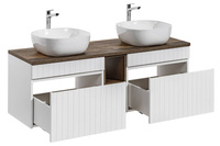 2 x Szafka ICONIC WHITE 82-80-D-1S, z umywalką 2 x Smile, blatem i regałem