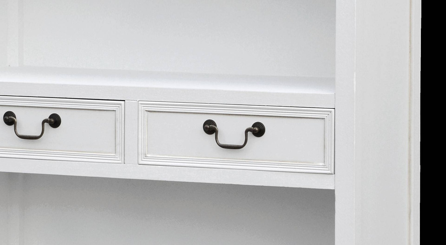 Rimini White 02 Regał 2S prowansalski biały brązowy wieniec drewno/mdf