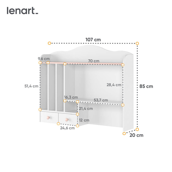 LUNA LN-04 - Nadstawka Biała/Różowa