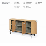 ROTTO RT-03 - Komoda 4-drzwiowa Dąb Vincenza/Eukaliptus