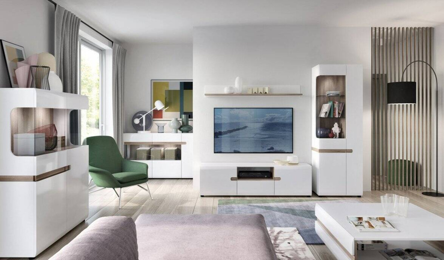 Linate TYP 71 - Stolik Biały/Dąb Truflowy