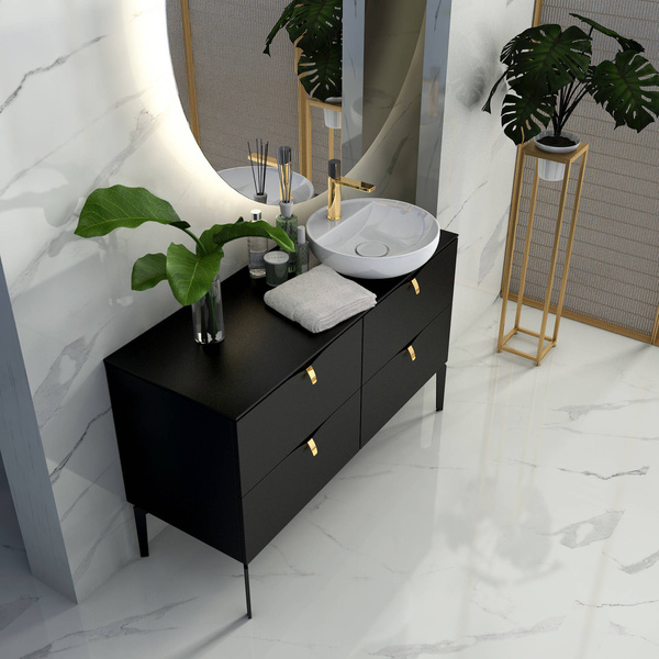 Oristo Szafka z umywalką 120 cm SIENA czarny mat