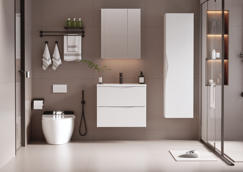 CLEO-03 - Słupek Wysoki 1-drzwiowy Biały Mat