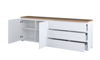 Modo - Komoda 2D3S 200 cm Biały Mat Dąb Mauvella