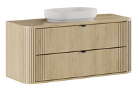 Zestaw Szafka z Blatem i Umywalka Nablatowa 120 cm Ovalia Cremona