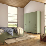 Scandi - Szafa 4D6S Zgaszona Zieleń Dąb Olejowany